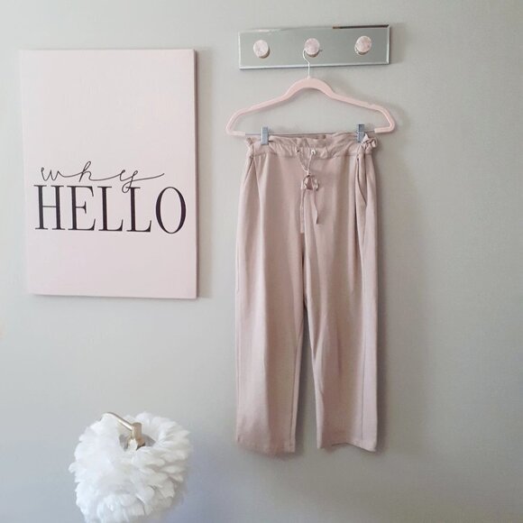 EUC Zara blush pink drawstring ruched detail joggers, S - Picture 2 of 4